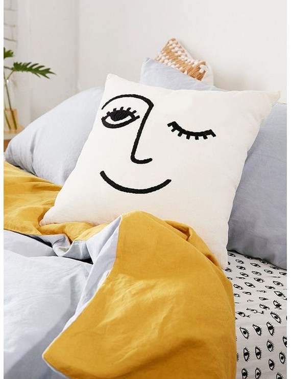 Abstract Face Cushion Cover 1pc