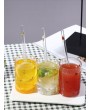 Fruit Print Glass Bottle With Straw 1pc